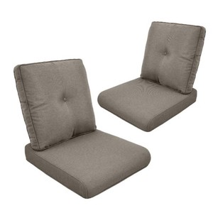 Pocassy 22 in. x 24 in. 4-Piece CushionGuard Outdoor Lounge Chair Deep Seat Replacement Cushion Set in Gray