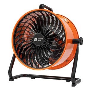 Commercial Electric 16 in. 3-Speed Drum Floor Fan in Orange High Velocity Turbo