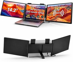 $179 One Cable No Driver Laptop Screen Extender,14 FHD 1080P IPS Portable Monitor,1-Min Setup USB-C Plug and Play, Ultra-Slim Triple Screen Attachment for 12-15.6 Laptops Windows MacOS Android (14 FHD)