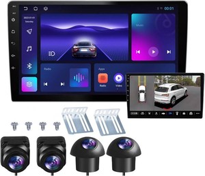 $270 Double Din Car Stereo Support 360 Panoramic Backup Camera System, 360 Degree Panoramic Dashboard Recorder. 10 inch Touch Vehicle Android Navigation 4G64G MSRP $269.99