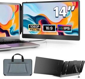 $95 domyfan 14 Laptop Monitor Extender, FHD 1080P IPS Dual Laptop Screen Extender, HDMIUSB-AType-C Plug and Play for Windows, Mac, Chrome, Android, Xbox, Switch, PS5, Work with 13.3-17 Laptops MSRP $94.99