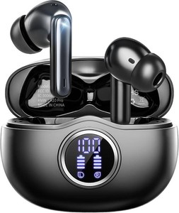 $100 50H ENC Wireless Earbuds   Bluetooth 5.3, HiFi, LED Display, IPX7, Black MSRP $100