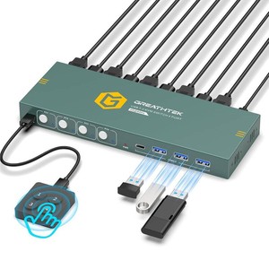 $65 USB3.0 KVM Switch HDMI 4K60Hz for 4 Computers Share 1 Monitor, KVM Switch 4 Port with 3 USB 3.0 Ports Share Keyboard Mouse, Support Button Switch, Plug and Play MSRP $64.99