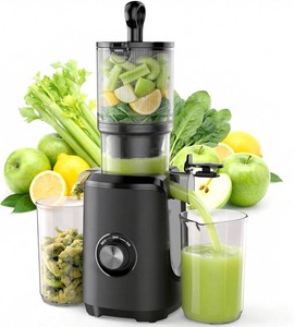 $40 NEWBULIG Cold Press Juicer Machines, Masticating Juicer with High Juice Yield, Reverse Function, Stops Oxidation and Easy to Clean for Vegetables & Fruits, Black