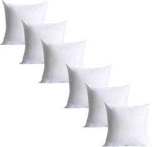 $27 Calibrate Timing 18 x 18 inches Pillow Inserts, Set of 6 Hypoallergenic Brushed Microfiber Liner Down Alternative Filled Square Cushion Throw Pillow