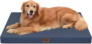 $42 Outdoor Waterproof XL Dog Bed, Orthopedic Dog Bed for Large Dogs, Egg Crate Foam Pet Bed with Washable Removable Oxford Cooling Cover, 44x32 Inch, Navy