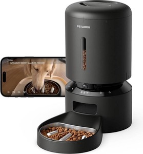 $147 PETLIBRO Automatic Dog Feeder with Camera, Auto Cat Food Dispenser Slow Feeders Dogs Bowl, 1080P HD Video with Night Vision, 5G WiFi with 2-Way Audio, Stainless Steel Slow Food Tray for Small Dogs (lightly used, powers on)