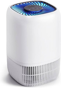 $27 Air Purifiers for Home with High Efficiency Filter Up to 1076 Ft  for Pet Hair, Odors, Pollen, Smoke, Compact Air Cleaner with 3 Speeds, Timer, Aroma Quiet 360 Intake Filter, White