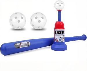 $20 KAK Baseball Training Tee Ball Popper, Pop Up Baseball Trainer with Baseball Bat & 2 Practice Balls, Hitting Tee for Perfect Swings, Batting Practice Equipment Indoor Outdoor, No Pitcher Required (missing balls)