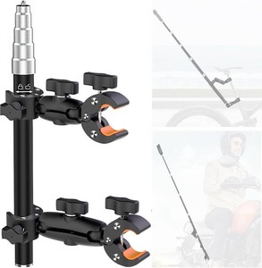 $44 Aluminum Motorcycle Bike Handlebar Mount Bundle for Insta360 X5, Bike Mount with Invisible Selfie Stick Rock-Solid Locking for Insta360 X5 X4 X3, DJI OSMO 360, GoPro MAX 2 for Cycling Vlogging (missing one bolt)