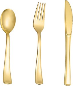 $22 N9R 200PCS Plastic Silverware Set, Heavy Duty Spoons and Forks Silver Plastic Cutlery Including 100pcs Forks, 50pcs Spoons, 50pcs Knives, Disposable Silverware for Party,Wedding, and Everyday Use