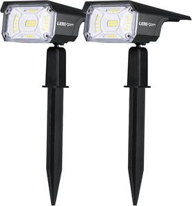 $22 LEREKAM Solar Spot Lights, IP65 Waterproof 40 LEDs Landscape Spotlights,USB & Solar Powered Wall Lights Dark Sensing Auto OnOff,3 Modes Outdoor Solar Garden Lights for Yard Porch 2 Pack