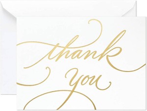 $20 Hallmark Thank You Cards, Gold Foil Script (100 Thank You Notes with Envelopes) for Wedding, Baby Shower, Bridal Shower, Graduation