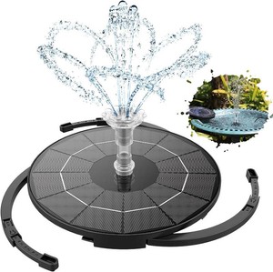 $22 AISITIN 3.5W Solar Fountain Pump for Water Feature Outdoor DIY Solar Bird Bath Fountain with Multiple Nozzles, Solar Powered Water Fountain for Garden, Ponds, Fish Tank and Aquarium