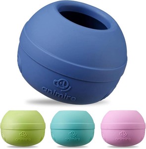 $18 Long-Lasting Interactive Dog Lick Toy, Stuffable Dog Enrichment to Keep Dogs Busy, Wobbly Treat Dispensing Freezable Chew Toys, Food-Grade Safe (Dark Blue,S)