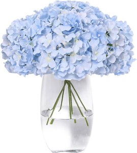 $17 Tifuly Hydrangea Artificial Flowers -12 pcs Realistic Fake Hydrangea Silk Flowers with Stems Faux Hydrangea Flowers Heads for Office Home Party Wedding Centerpiece DIY Floral Decor(Sky Blue)