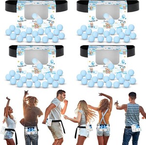 $27 Lunmon 4 Sets Blue Bear Baby Shower Swing Shaking Balls Activity Set for Adult Novelty Twerk Includes 40 Balls, Ribbon & Cardboard Boxes Bridal Shower for Outdoors Indoors