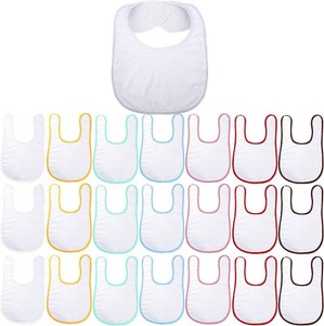 $22 Geyoga 20 Pieces Sublimation Blanks White Bibs for Baby Decorating Washable Reusable Fabric Bibs (missing pieces)