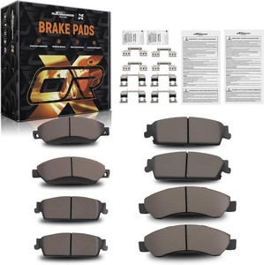 $42 maXpeedingrods D1092 D1194 8x Front & Rear Brake Pads wHardware For Chevrolet Silverado 1500 GMC 2007-2014