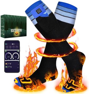 $20 Heated Socks for Men & Women - APP-Controlled Electric Socks with 6000mAh Rechargeable Battery, 10s Fast Heating, 5-Temp Levels, Up to 17H Warmth, Washable Foot Warmers for Hunting, Hiking, Camping
