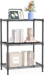 $30 IZEUK 3 Tier Shelf, Heavy Duty Steel Wire Shelving Unit for Home, Kitchen, Laundry Room Organization, Office Storage Rack (17.7 W x 11.8 D x 26.3 H, 450LBS, Grey)