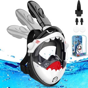 $29 Kkdi Kids Snorkel Mask, Full Face Snorkel Mask for Kid 4-16, Foldable Snorkeling Gear for Kids Snorkeling Set for Swimming Pool Toys, Dry Top, Anti-LeakAnti-Fog 180  HD ViewPortable Bag