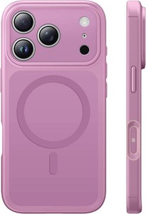 $16 TAURI for iPhone 17 Pro Max Case, Compatible with MagSafe, (Full Camera Protection) Camera Control Cover Solid-Color Matte Magnetic 17 Pro Max Phone Case, Lilac Purple