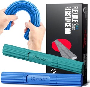 $17 FitBeast Flex Therapy Bar, Tennis Elbow Therapy Bar - Ideal for Relieve Tendonitis Pain & Improve Grip Strength, Fitness Resistance Bar for Golfers Elbow & Tendinitis, Twist Bar for Physical Therapy