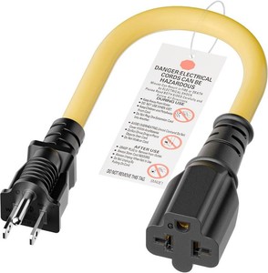 4 in 1 NEMA 5-15P Adapter Cord 1FT, Winxus NEMA 5-15P to 5-15R, 5-20R, 6-15R, 6-20R Adapter Cord, 15A to 20A AC Adapter Cable, Short Extension Cord, 3 Prong Extension Cable