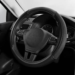 $16 Skechers Air-Cooled Steering Wheel Cover,Leather Car Steering Wheel Cover Universal Fit 14 12-15 Car Wheel Protector for Men Women Fit Suvs,Vans,Sedans,Car,Trucks,Black