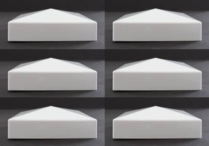 $16 True 5x5 (127mm x 127mm) Plastic Pyramid Vinyl Fence Post Cap Black or White Multiple Quantities for True Actual 5 x 5 Vinyl Posts (6, White)