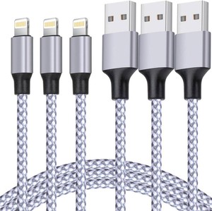 TAKAGI for iPhone Charger, MFi Certified Lightning Cable 3PACK 6FT Nylon Braided USB Charging Cable High Speed Transfer Cord Compatible with iPhone 14131211 Pro MaxXS MAXXRXSX8iPad