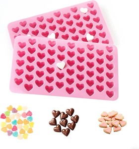 2 Pack Heart Chocolate Mold Heart Silicone Molds Mini Heart Chocolate Mold, Non-Stick Food Reusable, for Jelly, Ice cube, Candy, Chocolate,candle, Soap Making Supplies