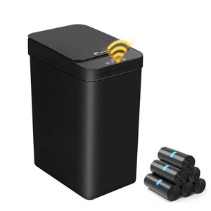 $23 Black Bathroom Trash Can 2.6 Gallon Motion Sensor Trash Cans Automatic Touchless Garbage Bin Small Smart Trash Can for Bathroom,Kitchen, Toilet, Bedroom, RV