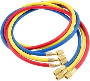 $26 60 AC Charging Hose Tube, R410A HVAC Manifold Gauge Hoses Set 14 SAE Air Condition Refrigerant 800PSI Thread Hose 3pcs