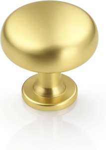 $27 12 Pack Solid Cabinet Knob Brushed Brass Kitchen Drawer Knob,Dresser Knob Brass Furniture Hardware, Diameter1-15