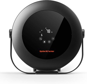 $90 Spider Farmer Grow Tent Heater,530W Portable Heater with Smart Temperature Control,24H Timer,10-Level PTC Heating & Extension Hose for Plant Rooms,Greenhouse, and Grow Tents