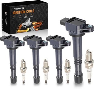 $44 maXpeedingrods UF311 Set of 4 Ignition Coil Pack and Iridium Spark Plugs for Honda Accord 2.4L 2003-2007, CRV 2.4 02-09, Civic 2.0 02-05, Element 2.4L 03-11, for Acura 2.0L RSX 02-06, CSX 06-11