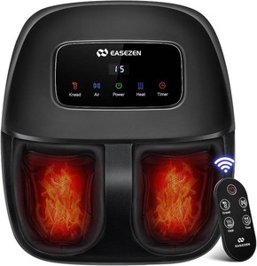 $76 EaseZen Foot Massager Machine with Heat, Shiatsu Foot Massager with Remote, 2026 Upgraded Deep Kneading, for Plantar Fasciitis, Neuropathy, Birthday Gifts for Women Mom Men Dad, Up to Foot Size 14