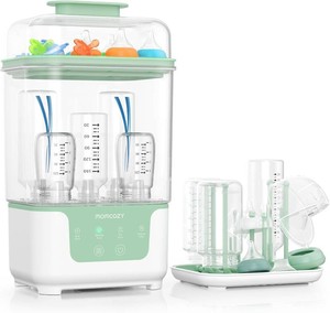 $65 Momcozy Bottle Sterilizer and Dryer, Modular Nesting Space Saving Design, 6 Bottles Capacity, 4 in 1 Compact Sterilizer for Baby Bottles, Breast Pump Parts & Newborn Essentials, Drying Rack Included