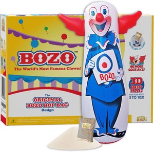 $40 INFLATABLE DUDES Bozo the Clown 47 Inches   The Original Bop Bag Design  Kids Punching Bag  Already Filled with Sand  Punching Bag for Kids  Target  His Nose Squeaks - (Officially Licensed)