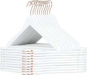 $19 Natural white Wooden Hangers 20 Pack Non-Slip Clothes Hangers with 360  Rotating Hooks for Shirts, Durable heavy duty hangers, Slim Space saving Hanger,Pants, Suits - Ideal for Closet & Travel Storage
