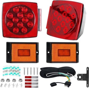 $28 Submersible LED Trailer Light Kit, IP67 12V DOT Stop Brake Tail Turn Signal Lights with 25ft Wiring Harness, Marine Boat Trailer Lights for Utility RV Truck, Luces para Trailas Under 80