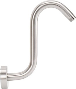 $15 NearMoon S Shaped Shower Head Riser Arm, Shower Extender Arm with Flange, Standard 12 Connection- Bathroom Accessory (8 Inch, Brushed Nickel)