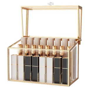 $30 Youdepot Lipstick Organizer Holder - 24 Spaces, Tempered Glass Lip Gloss and Perfume Organizer,Vanity Lipstick Holder and Organizer.