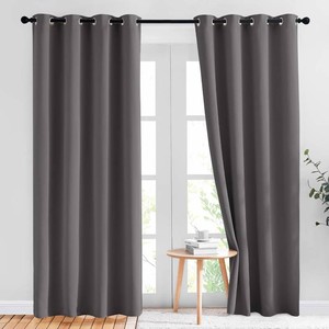 $16 NICETOWN Gray Blackout Curtains for Bedroom 84 inches Long - Thermal Drapes Grommet Room Darkening Light Blocking Curtains Window Treatments for Living Room (2 Panels, W52 x L84, Grey)