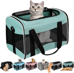 $18 Cat Dog Carriers Soft-Sided Pet Carrier Large Cats for Medium Big Cat Small Dog Puppy up to 16lbs TSA Airline Approved Animal Collapsible Cat Carrier Carriers Travel Carrier Cat Bag (17x11x11)