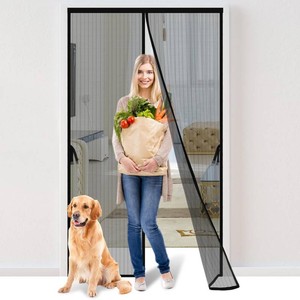 $14 Magnetic Screen Door -Fit for Door Size32x80 Inch, Hands Free Mesh Partition, Heavy Duty Screen Door Mesh Curtain Keeps Bugs Out, Frame Hook & Loop, Pet and Kid Friendly, Itself Size 34x82