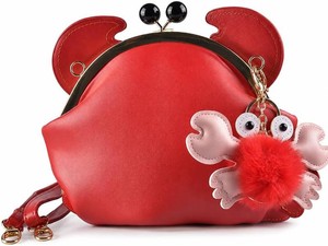 $22 QZUnique Crab Handbag Crayfish Shells Crossbody Bag Novelty Animal Shaped Purse Detachable Shoulder Bag for Women Girl