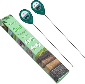 $20 XLUX Long Probe Deep Use Soil Moisture Meter Sensor, Water Monitor Indicator, Hygrometer for Outdoor Indoor Large Pot Plants, Flower, Gardening, Farming, 2 Pack